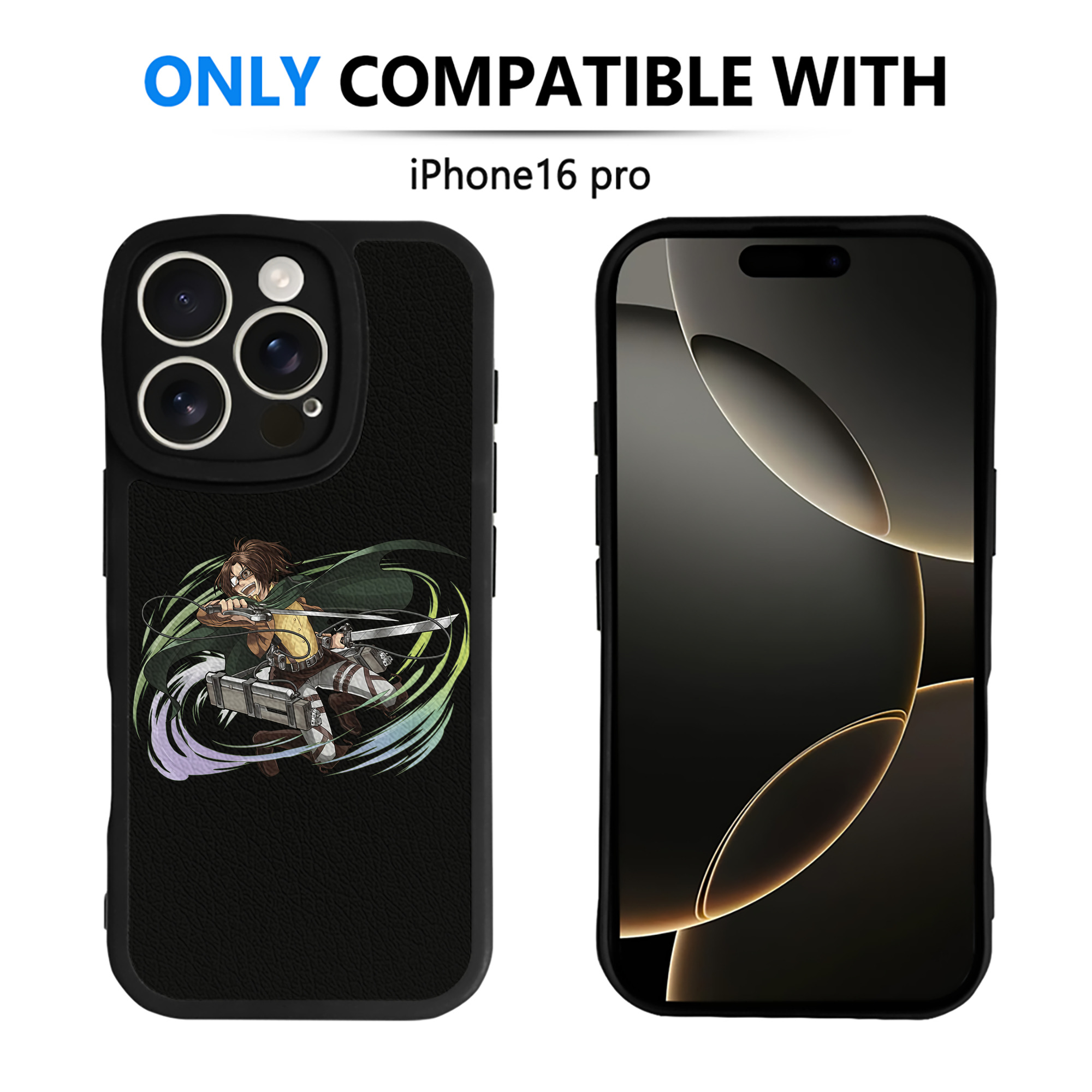 （画像用） 進撃の巨人 ハンジ·ゾエ Attack on Titan Hanji Zoe 【iPhone 16シリーズ対応】シリコンスマホケース（レザー調） 材質：シリコン